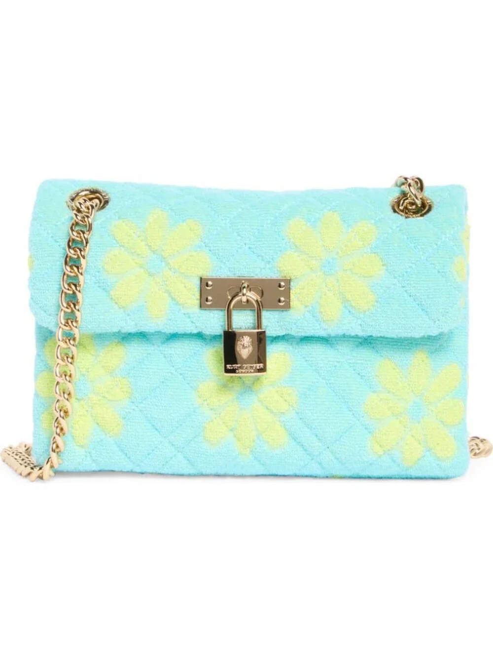 Kurt Geiger Mini Brixton Crossbody Blue & Yellow Floral Chain Strap NWT - Picture 7 of 9